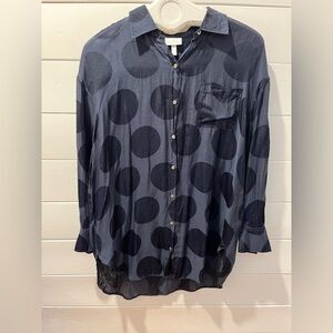 💙SPORTALM – Polka Dot Button-Up Shirt – Size 40 (US 10)